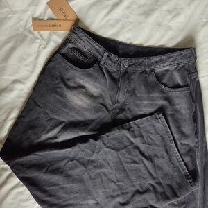 Men's Charcoal Straight Jeans